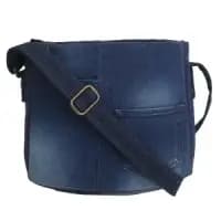 denim patchwork sling bag