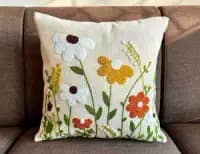 floral embroidered cushion covers