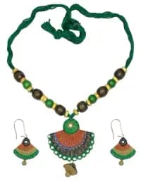 handmade terracotta jewelry set