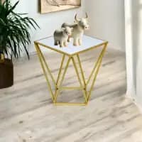 handwoven cane side table