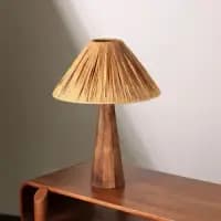 handwoven rattan bedside lamp