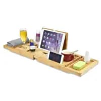 natural bamboo bathtub tray