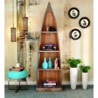 reclaimed wooden bookshelf