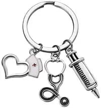 stethoscope and injection keychain