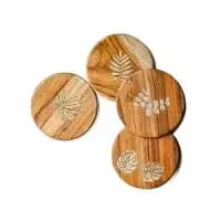 sustainable wooden coaster set