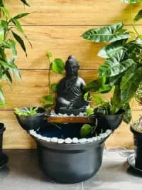 terracotta garden buddha statue