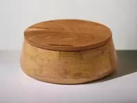 wooden casserole with lid