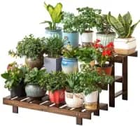wooden planter stand