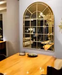 wooden window frame mirror